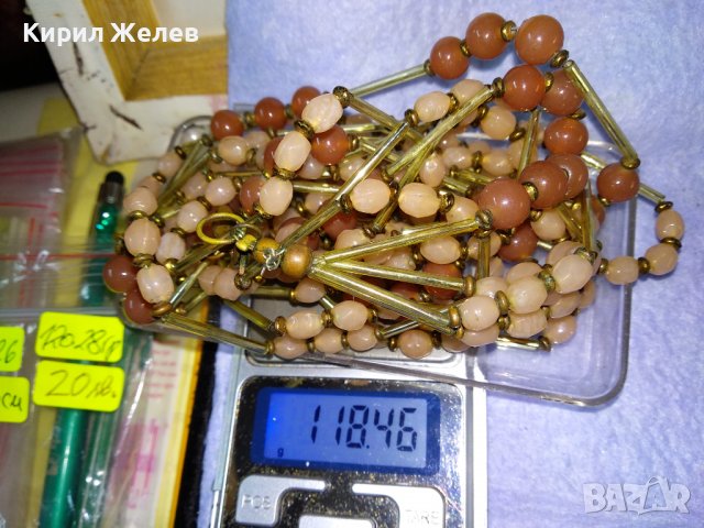 ЕФЕКТНО МАРКОВО МОДНО ХЕНД МЕЙД АРТ КОЛИЕ ЕСТЕСТВЕНИ ПОЛУСКЪПОЦЕННИ КАМЪНИ ШЛИФОВАНИ и БРОНЗ 34726, снимка 4 - Колиета, медальони, синджири - 39200502