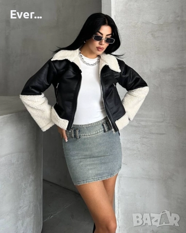 Късо яке в черен цвят , снимка 2 - Якета - 52300717