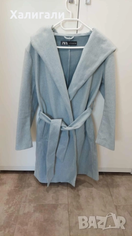 Преходно палто Зара ,размер М, светло синьо, качулка