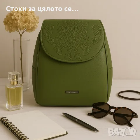 Дамска раница от еко материал с бродиран капак, снимка 7 - Раници - 54801457