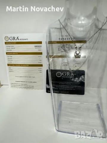 Сребърно колие с висулка и мойсанит (Диамант) 0.5 карата , снимка 2 - Колиета, медальони, синджири - 47313694