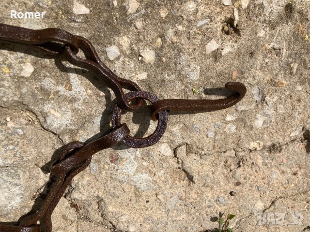 Стара ръчно кована верига за огнище , снимка 4 - Антикварни и старинни предмети - 40495883