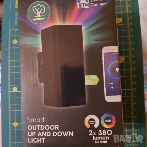 2 броя външни алуминиеви RGB цветни лед лампи с wifi управление