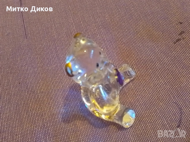 Кристално мече ново  със сърце ново 42х35 мм, снимка 3 - Декорация за дома - 53526470
