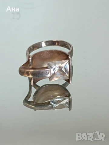 Красив сребърен пръстен с естествен циркон, снимка 1