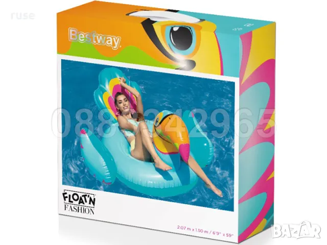 НОВИ! Надуваем остров дюшек 2.07м Bestway Tipsy Toucan Ride-On , снимка 11 - Надуваеми играчки - 49074078