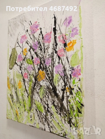 абстракна композиция от цветове и цветя , снимка 2 - Декорация за дома - 53396198
