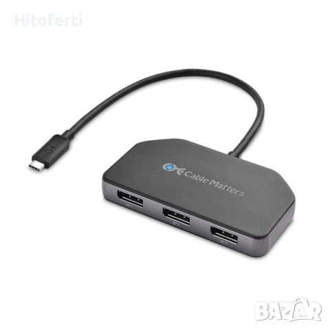 Кабел USB C хъб с 3X DisplayPort и 100W зареждане за лаптоп