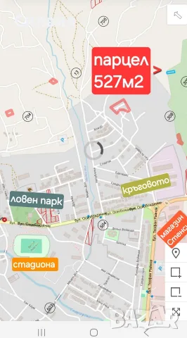 продавам парцел 527м2 Карлово до реката