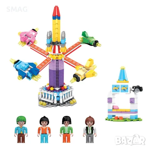 Комплект пластмасови части Конструктор за увеселителен парк с 4 фигурки (338 части) S_1220755