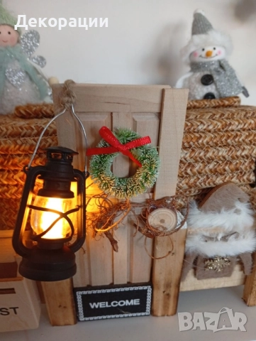 светещ коледен панер от юта, снимка 2 - Декорация за дома - 52415952