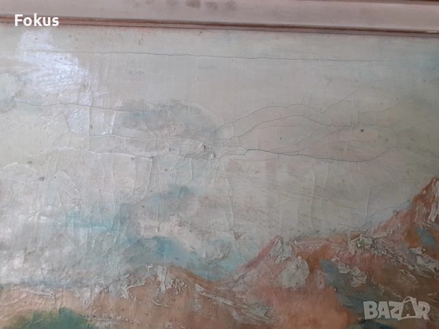 ОГРОМНА СТАРА КАРТИНА МАСЛО НА ПЛАТНО ПОДПИС РАМКА, снимка 3 - Антикварни и старинни предмети - 53517172