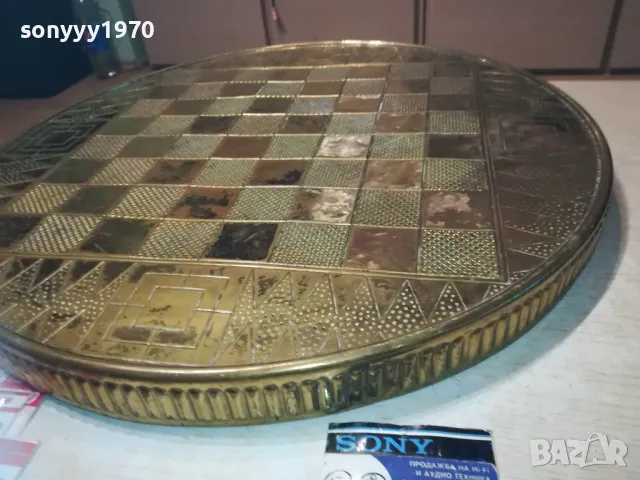 ЗЛАТНА МАСА 60СМ ОТ ФРАНЦИЯ-ПЛОТ МЕД МЕСИНГ 0411241719LNWCR, снимка 5 - Антикварни и старинни предмети - 47838894