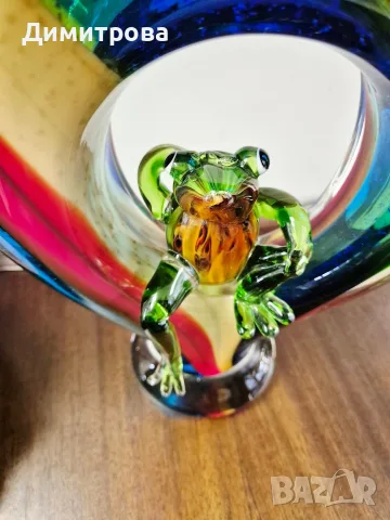 Голяма масивна ваза Murano style glass , снимка 4 - Вази - 56327446