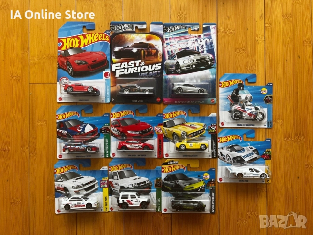 Hot Wheels Honda S2000; Civic; Impreza; Pajero; Celica; S800; Miata; 787B