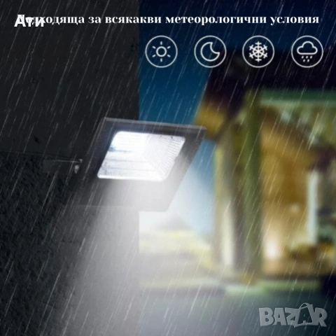 Соларен прожектор Jortan IP 66, дистанционно управление, индикатор за батерията, снимка 7 - Соларни лампи - 53449934