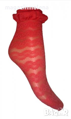 OMSA 20DEN италиански коралени къси модни чорапи над глезени луксозни фигурални чорапи , снимка 2 - Дамски чорапи - 29537157