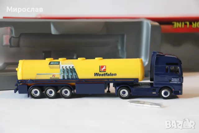 SCHUCO H0 1/87 MAN TGA ВЛЕКАЧ ЦИСТЕРНА КАМИОН МОДЕЛ КОЛИЧКА, снимка 6 - Колекции - 50323687