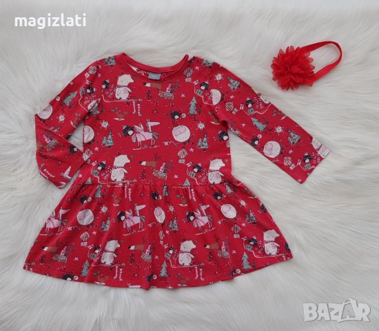 Коледна рокля Next 3-4 години, снимка 2 - Детски рокли и поли - 42220297