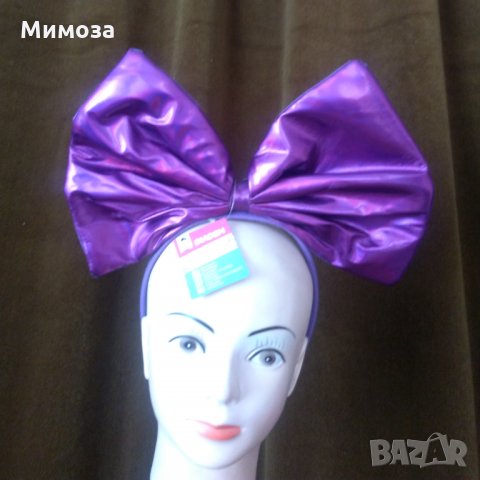 Диадема с голяма лачена лилава  пандела, снимка 1 - Аксесоари за коса - 34433157