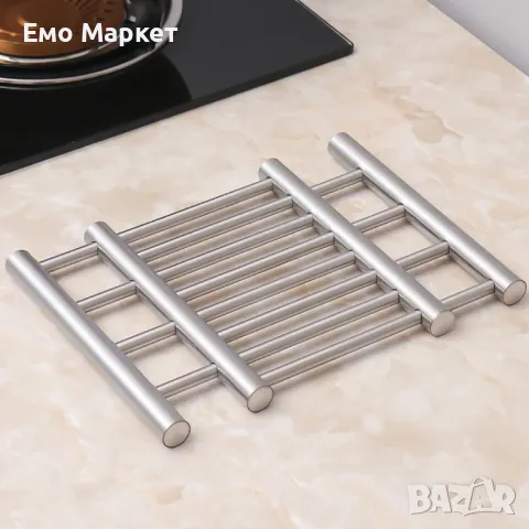 Разтегателна поставка за горещи съдове от ИНОКС, 22X20 см, разтягаща се до 37 см, снимка 3 - Други - 48906708