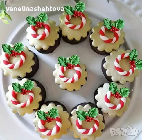 Коледен силиконов молд имел имели за гипс фондан за торта мъфини, снимка 5 - Форми - 47504184