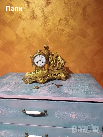 Фигурален, античен каминен часовник Diplan & Salles, снимка 2 - Антикварни и старинни предмети - 52712545