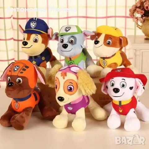 Плюшени играчки куче Пес Патрул в комплект от 6 броя Супер сладки плюшени кученца от любимото на вси, снимка 2 - Плюшени играчки - 34096109