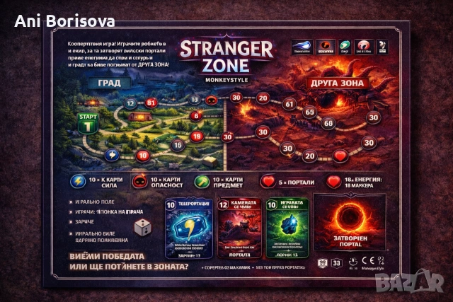 Семейна настолна игра STRANGER ZONE – 2–6 играчи, снимка 3 - Игри и пъзели - 53074638