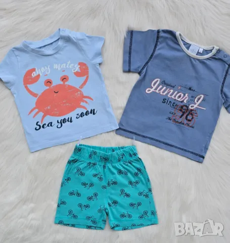 Тениски и къси панталони за бебе 6-9 месеца, снимка 4 - Комплекти за бебе - 50228562