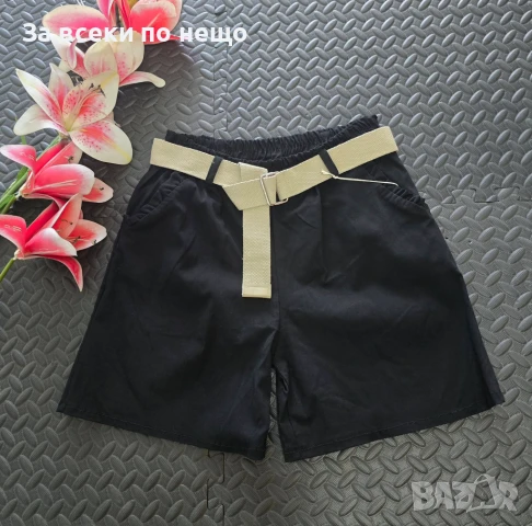 Дамски Памучни Еластични Къси Панталони С Колан - 4 Налични Цвята Код VL-102, снимка 4 - Къси панталони и бермуди - 50868983