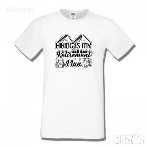 Мъжка тениска,Hiking Is My Retirement Plan,Къмпинг,Планина,Изненада,Подарък,Поход,Връх,Хижа,, снимка 2 - Тениски - 36351864