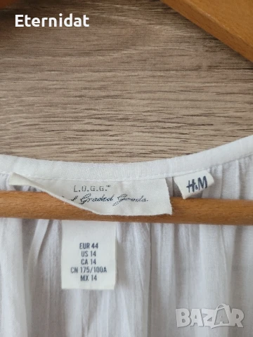 Бяла рокля с бродерии H&M , снимка 5 - Рокли - 51291172