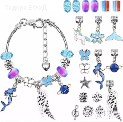 Игра комплект за изработка на бижута, гривни, колие - подарък за момиченца, снимка 6 - Други - 44701951