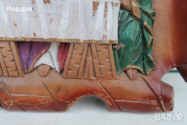 Пано дълбока дърворезба ''Тайната вечеря'', снимка 8 - Антикварни и старинни предмети - 40979794