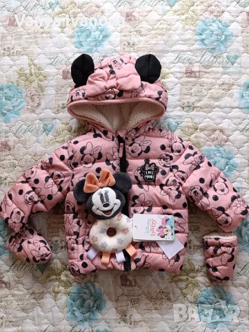 Мини Маус яке за бебе 3-6м + подарък дрънкалка, снимка 2 - Бебешки якета и елеци - 49526108