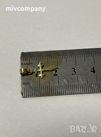 Златна висулка(кръст) 0.44гр., снимка 3 - Колиета, медальони, синджири - 53510206