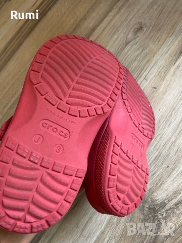 Оригинални юношески тъмно червени чехли Crocs ! 34-35 н, снимка 6 - Детски сандали и чехли - 41343103