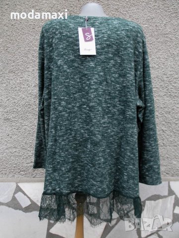 4XL Нова туника Sheego с подгъв дантела, снимка 5 - Блузи с дълъг ръкав и пуловери - 42294273