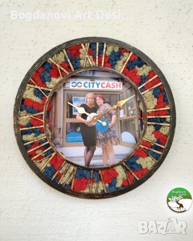 Часовник със скандинавски мъх , снимка 2 - Стенни часовници - 44327793