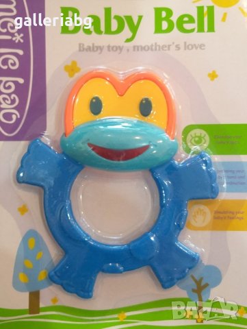 дрънкалка / гризалка за бебе – Сладко синьо животинче (3+ месеца) 