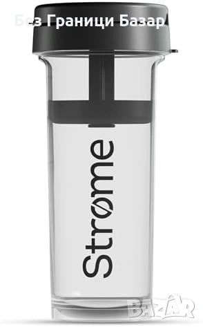 Нов Премиум протеинов шейкър 600 мл – непропусклив, без миризми, черен