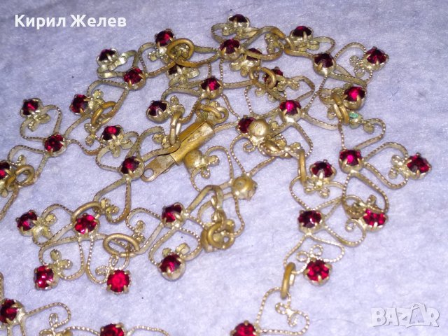 СТАРИННА БРОНЗОВА ПОСРЕБРЕНА АРТ НУВО ОГЪРЛИЦА с ФАСЕТИРАН ГРАНАТ РЪЧНА ФИЛИГРАННА ИЗРАБОТКА 38456, снимка 15 - Антикварни и старинни предмети - 41395958