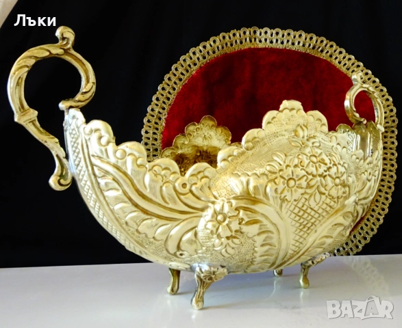 Бронзова жардениера,гондола,фруктиера шедьовър. , снимка 3 - Антикварни и старинни предмети - 51597577