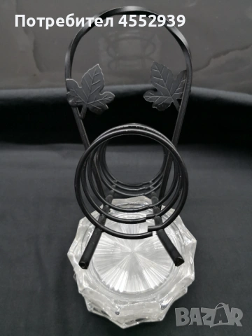 Кристална бутилка и чинийки , снимка 10 - Сервизи - 53740031