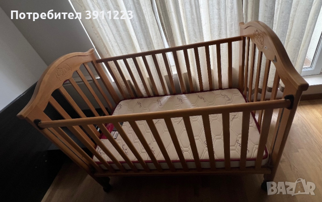 Продава бебешко легло от естествено дърво. Размери 125 см , снимка 6 - Бебешки легла и матраци - 44822017
