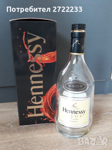 HENNESSY  V.S.О.Р. оригинална бутилка с кутия от коняк , снимка 4 - Декорация за дома - 36164564