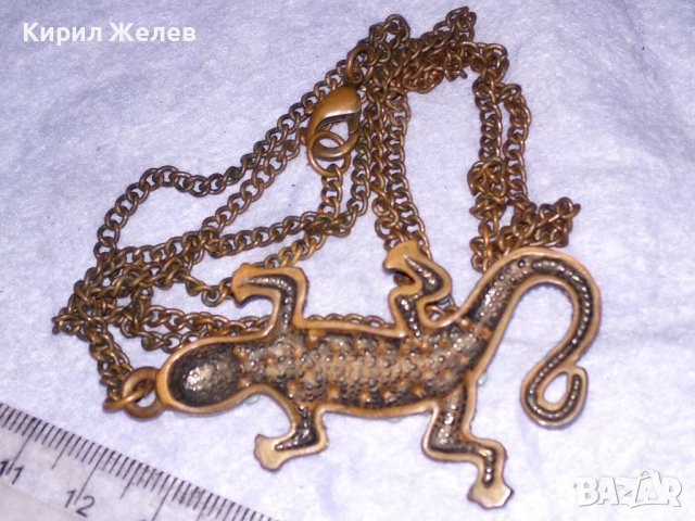 ФИГУРАЛЕН МЕДЕН АРТ МЕДАЛЬОН ИГУАНА ГУЩЕРЧЕ с ПОМЕДНЕНА ВЕРИЖКА от НЕРЪЖДАЕМА СТОМАНА 21389, снимка 17 - Колиета, медальони, синджири - 41682331