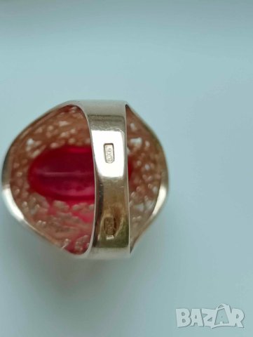 Руски златен пръстен с рубин 1, снимка 8 - Пръстени - 42462036