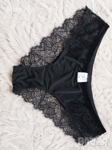  Резервирани Fancy Underwear XL Черна дантелена бикина , снимка 4 - Бельо - 53414499